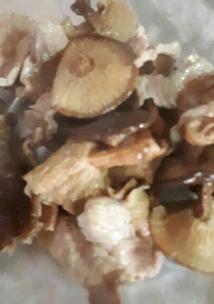 Hình của món Thịt lợn xào nấm hương khô.
