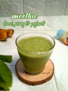 Foto resep Smoothie (sawi, pisang & yoghurt)