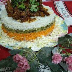 A picture of Colorful Potato Rice.