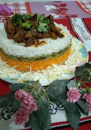 A picture of Colorful Potato Rice.