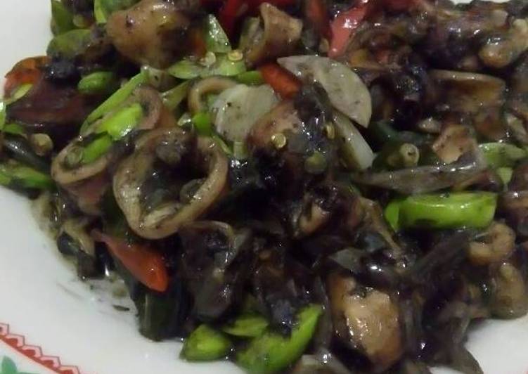 Proses Membuat Cumi asin pete yang Enak Banget