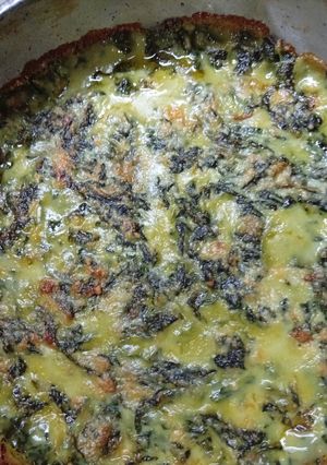 Una foto de Espinacas con salsa Blanca