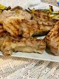 Il mio arrosto nel barbecue d’appartamento,costine,braciole e porri