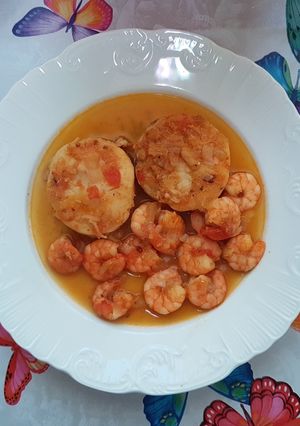 Foto principal de Medallones de merluza con gambas 🍤🍤🍤🍤