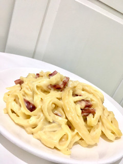 Foto resep Fettuccine Creamy Carbonara with Smoked Beef