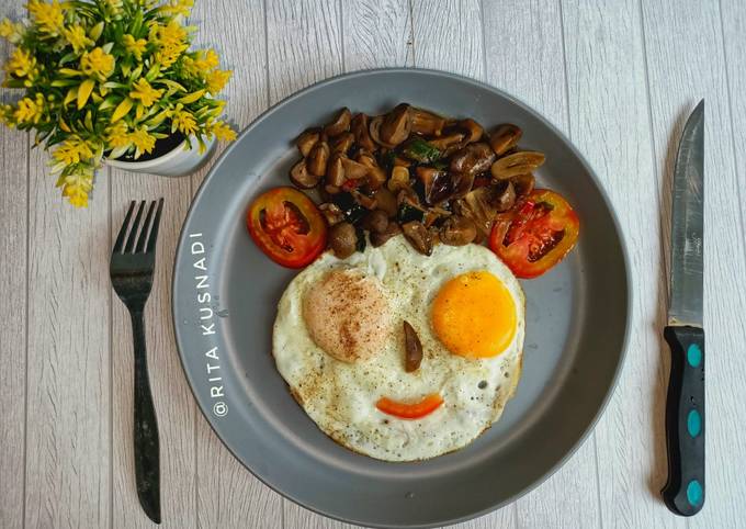 Cara Memasak Resep Telor Ceplok Jamur Kancing