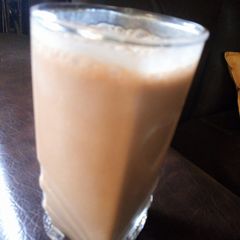 Banana and chocolate smoothie A picture of Banana and chocolate smoothie.