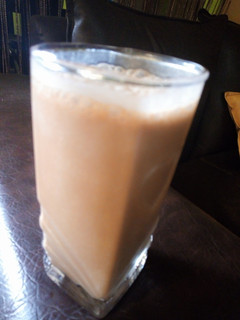 A picture of Banana and chocolate smoothie.