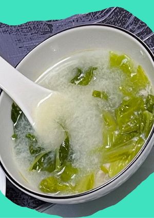 芥菜肉片鹹蛋湯 的食譜成品照片