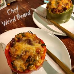 A picture of Chorizo Stuffed Bell Peppers.