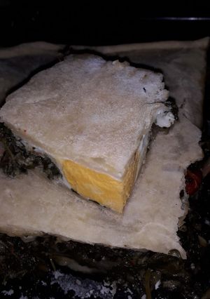 Una foto de Pascualina con espinaca y acelga