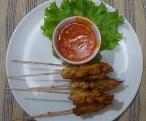 Fresh, Membuat Sate Ayam goreng pedas manis Mantul Banget