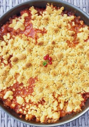 Une photo de Crumble abricot-pêche-nectarine
