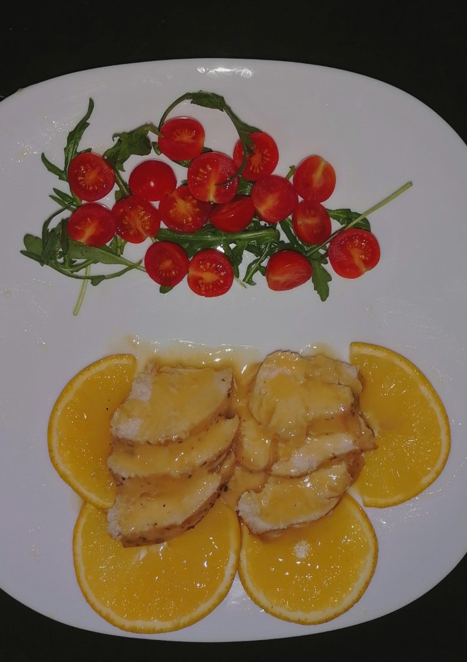 Una foto de Pollo a la naranja