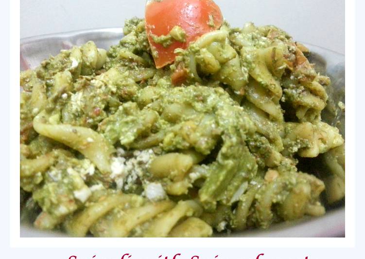 Spirali with Spinach pesto