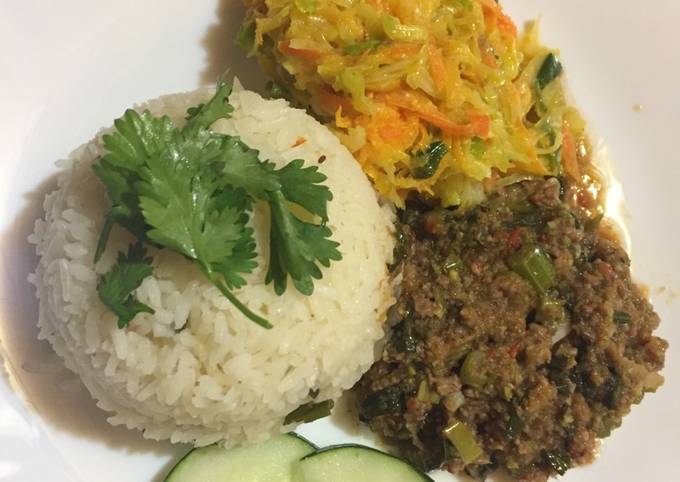 Recipe of Speedy Celery and minced meat stir fry served with rice