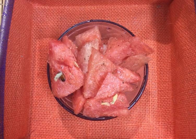 Steps to Make Super Quick Homemade Watermelon ginger salad