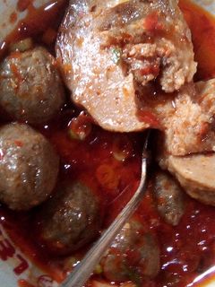 Foto resep Bakso ikan kuah mercon