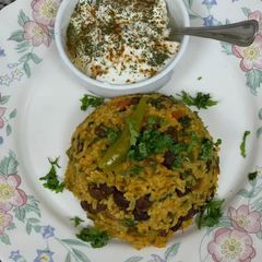 A picture of Kala Chana & Spinach Brown Rice Pulao.