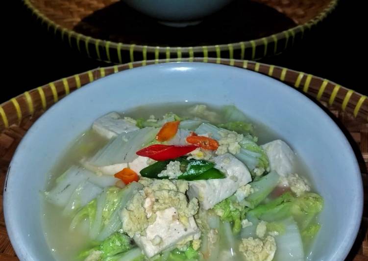 Tumis sawi tahu telur