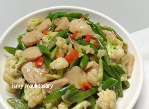 Foto resep Tumis Buncis Bakso Kembang kol