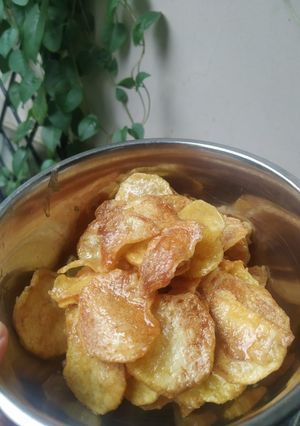 Foto resep Salted egg potato chips with cheese