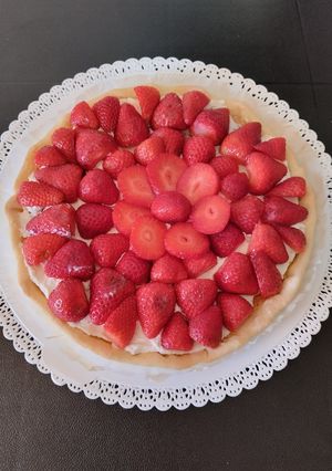 Une photo de Tarte aux fraises à la crème d'amande 🍓😋