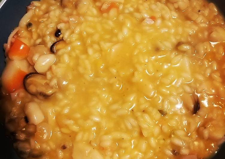 Risotto light frutti di mare e zucca