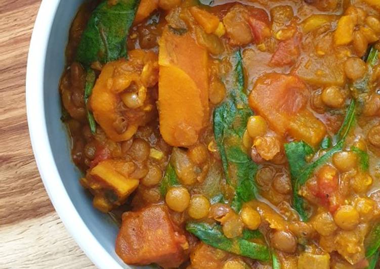 Recipe of Quick Turmeric, lentil and sweet potato stew