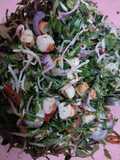 Kerabu Daun Selom Bunga Kantan Crabstick