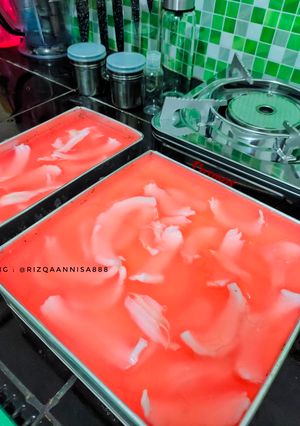 Foto resep Brownies Puding Busa Merah Muda