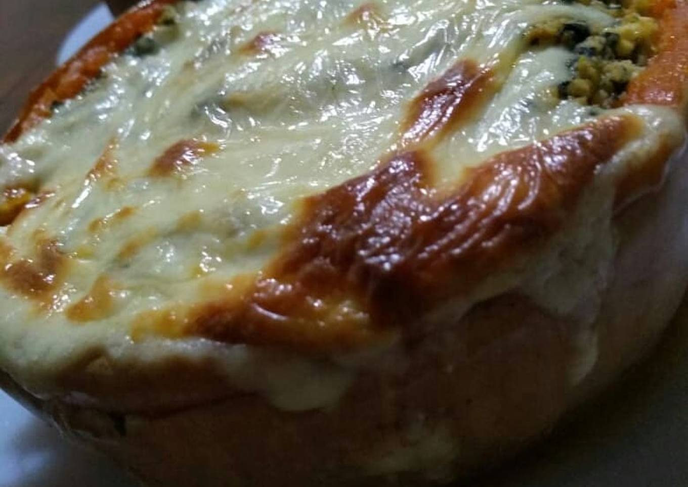 Calabaza al horno rellena con acelga y ricota 🌼💖