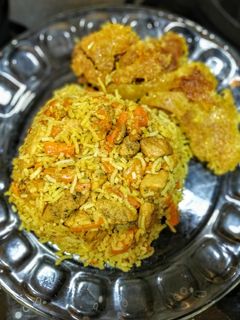 عکسی از دستور هویج پلو با مرغ