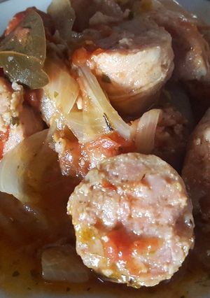 Una foto de Chorizos a la pomarola