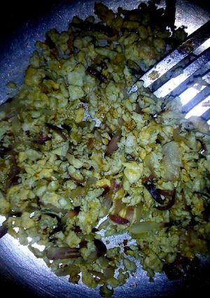 A picture of Onion scrambled eggs # staplefoodrecipecontest.