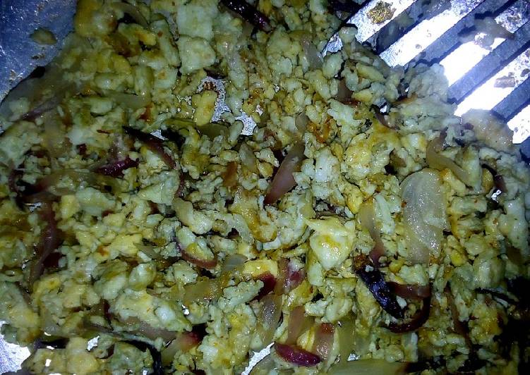 Onion scrambled eggs # staplefoodrecipecontest