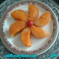 A picture of Eggless Vanilla twin flavour muffins.