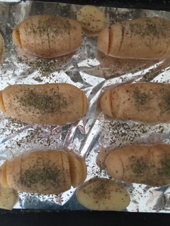 Una foto de Patata al horno corte acordeon (Hasselback)