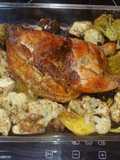 Pollo y vegetales al horno