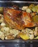 Pollo y vegetales al horno