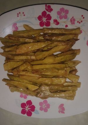 Hình của món Khoai môn chiên mắm đường.