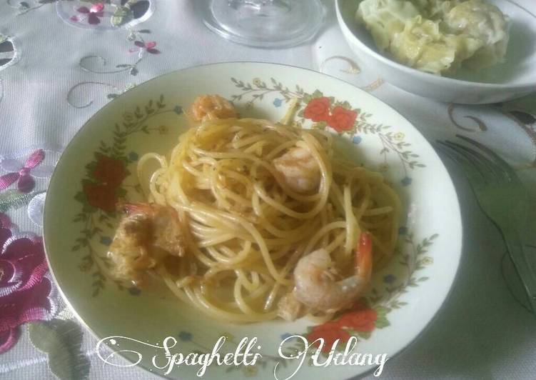 Langkah Mudah untuk Membuat Spaghetti (Aglio Olio) Udang, Enak