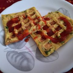 A picture of Besan savory waffles.