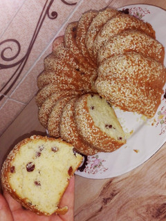 عکسی از دستور کیک کشمشی خوشمزه😋