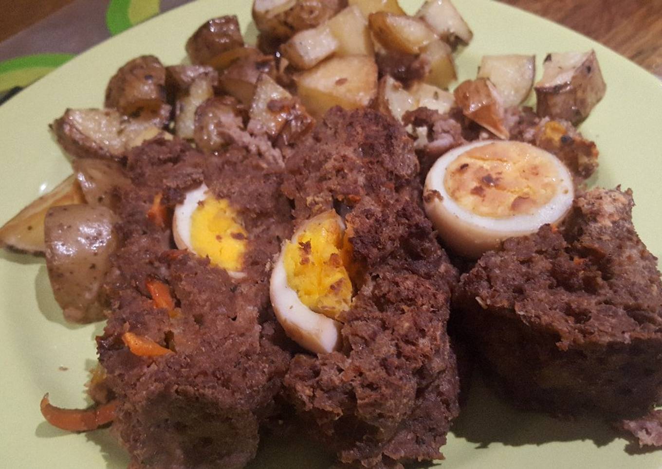 Pan de carne picada con papas rústicas