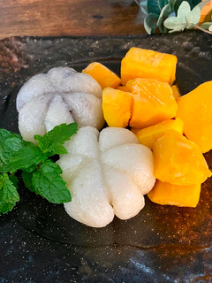 A picture of Mango and Mangosteen.