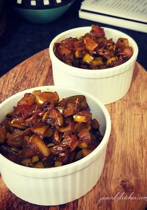 A picture of Instant Sweet & Spicy Raw Mango Pickle.
