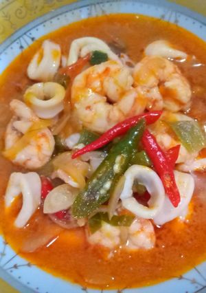 Foto resep Udang Cumi Asam Manis