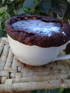 Una foto de Mugcake chocolate sin huevo