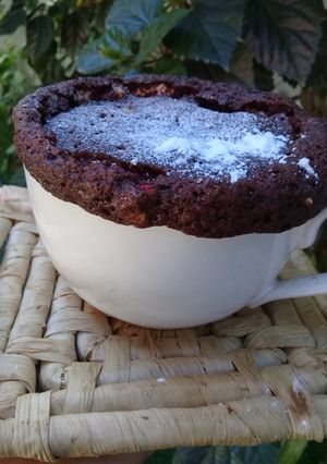 Una foto de Mugcake chocolate sin huevo